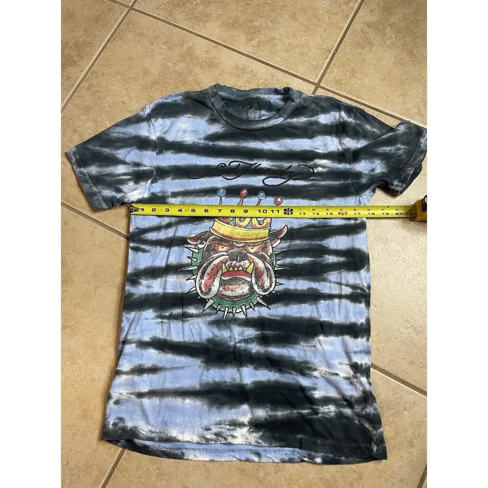 Vintage Y2K ED HARDY Bulldog w/crown T-shirt Size S 2000’s Christian Audigier